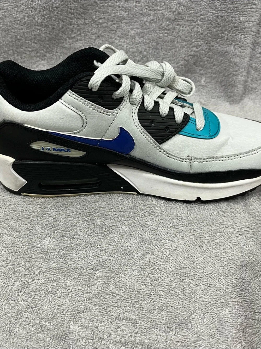 Nike Air Max 90 Size 4Y Black/Hyper Blue/Photon Dust CD6864-003 Youth